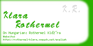 klara rothermel business card